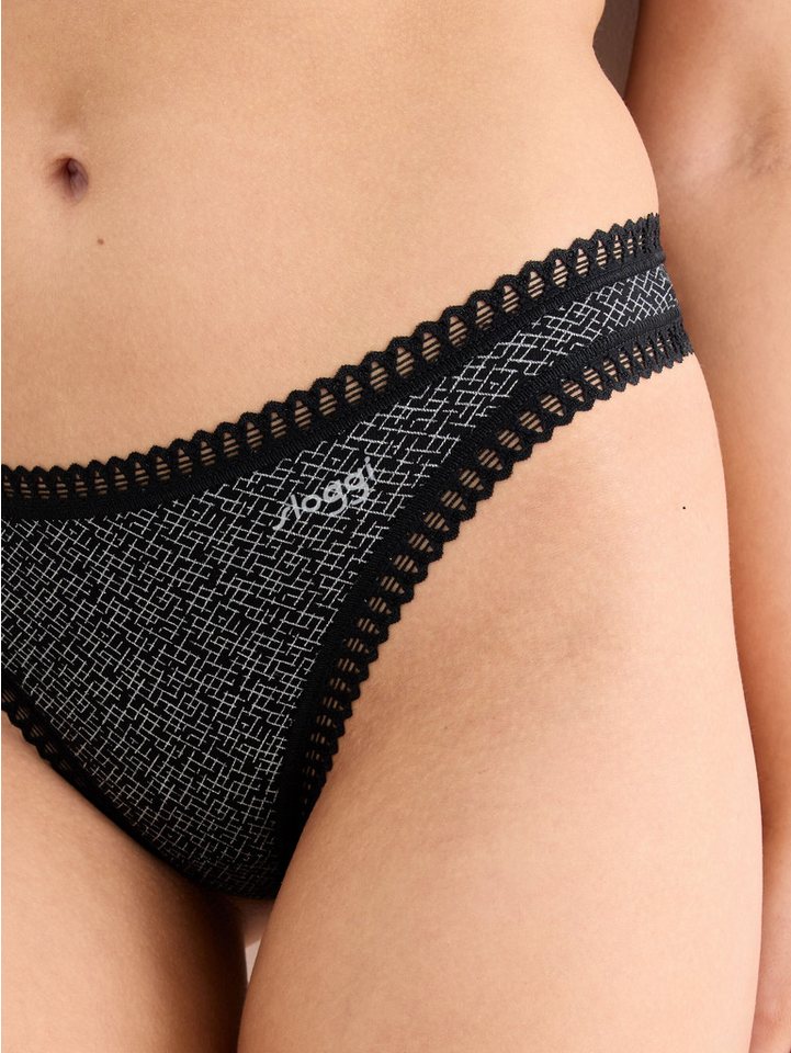 sloggi String GO Crush (3er Pack) dehnbare Spitzendetails, Multipack, Cotton-Mix, bequem – Bild 4 von 5