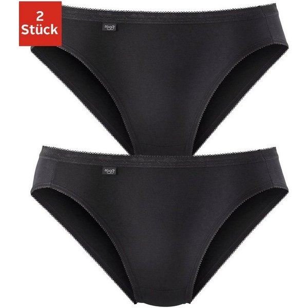 sloggi Tai-Slip Basic+ (2er Pack) perfekter Sitz, Baumwollmix, elastisch, weiche Nähte