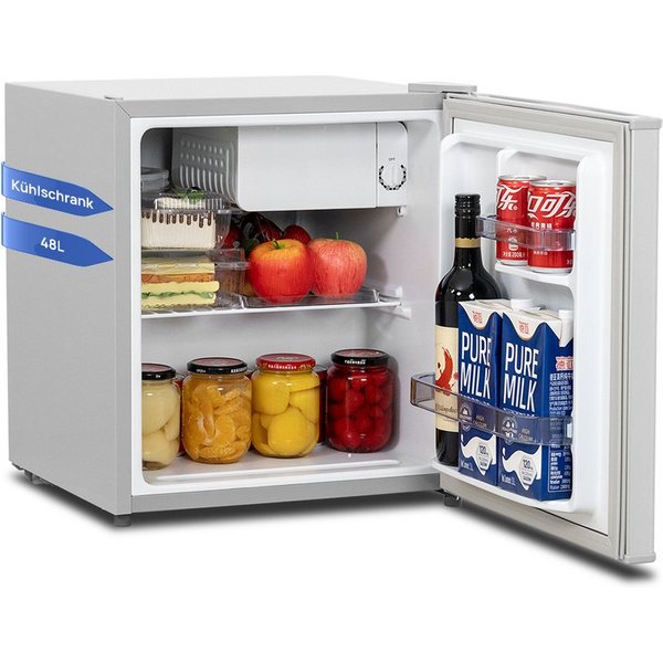 Smad Table Top Kühlschrank reversibler Einzeltür Mini-Kühlschrank DSF-48D6E, 51 cm hoch, 45 cm breit, 6-stufigem Thermostat Kühlfach, 39 dB, für Schlafzimmer/Bü