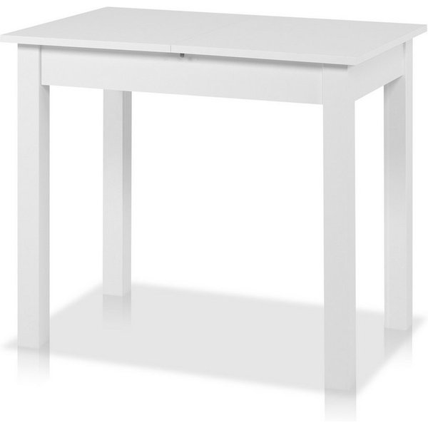Smart Esstisch Rechteckig, Scandi Look, 67 x 110 cm, bis 45 kg belastbar, 4-Fußgestell, Weiß, für 4 bis 6 Personen