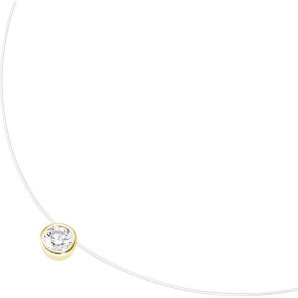 Smart Jewel Collier schwebender Stein, Zirkonia, Silber 925