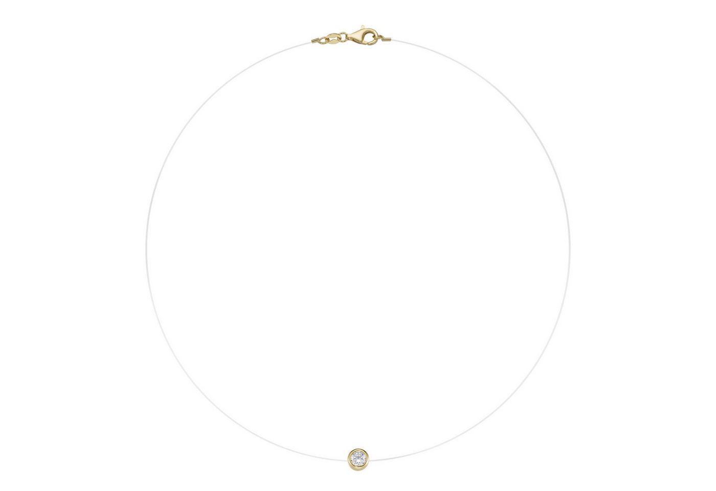 Smart Jewel Collier schwebender Stein, Zirkonia, Silber 925 – Bild 4 von 4