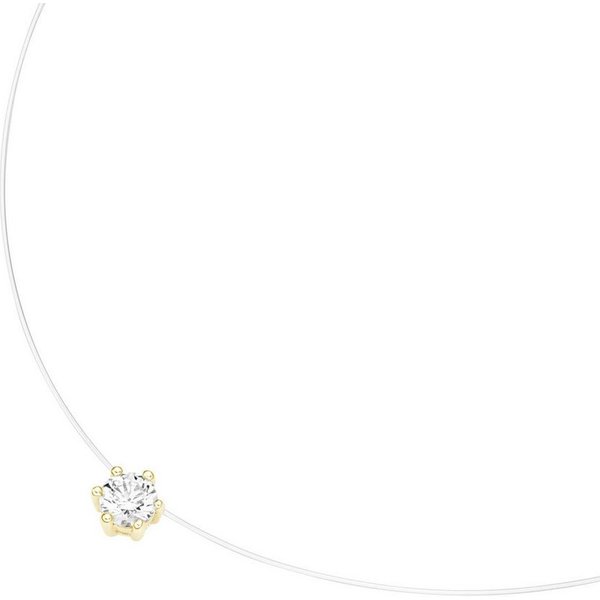 Smart Jewel Collier schwebender Stein, Zirkonia, Silber 925