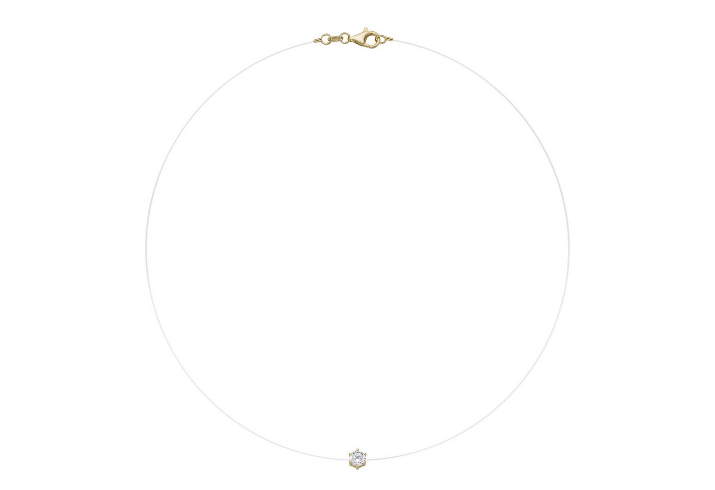 Smart Jewel Collier schwebender Stein, Zirkonia, Silber 925 – Bild 3 von 3