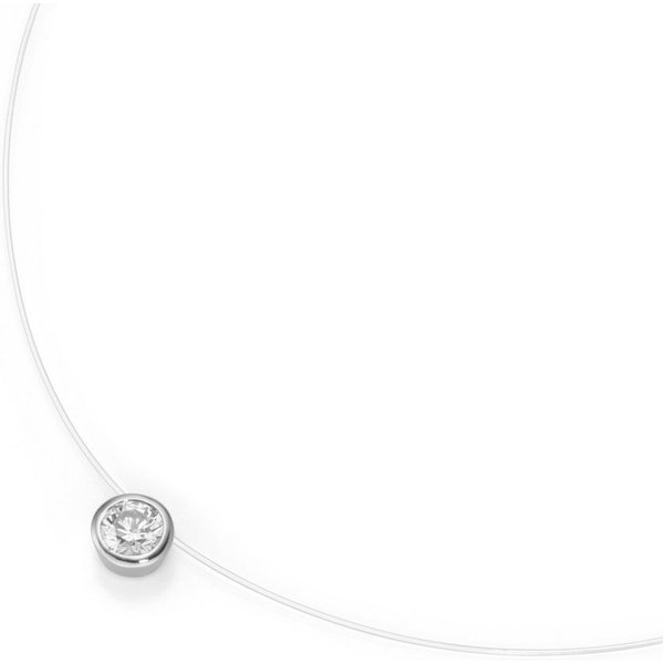 Smart Jewel Collier schwebender Stein, Zirkonia, Silber 925