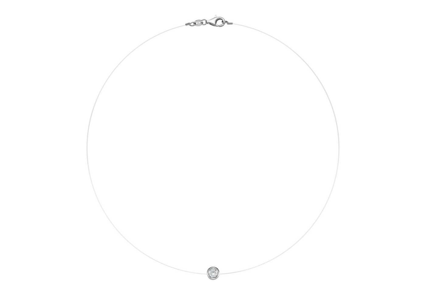 Smart Jewel Collier schwebender Stein, Zirkonia, Silber 925 – Bild 4 von 4