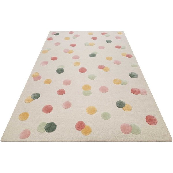 SMART KIDS Kinderteppich Dana, rechteckig, Höhe: 1,2 mm, modern und natürlich, bunte Polkadots, mit Struktur, Kinderzimmer
