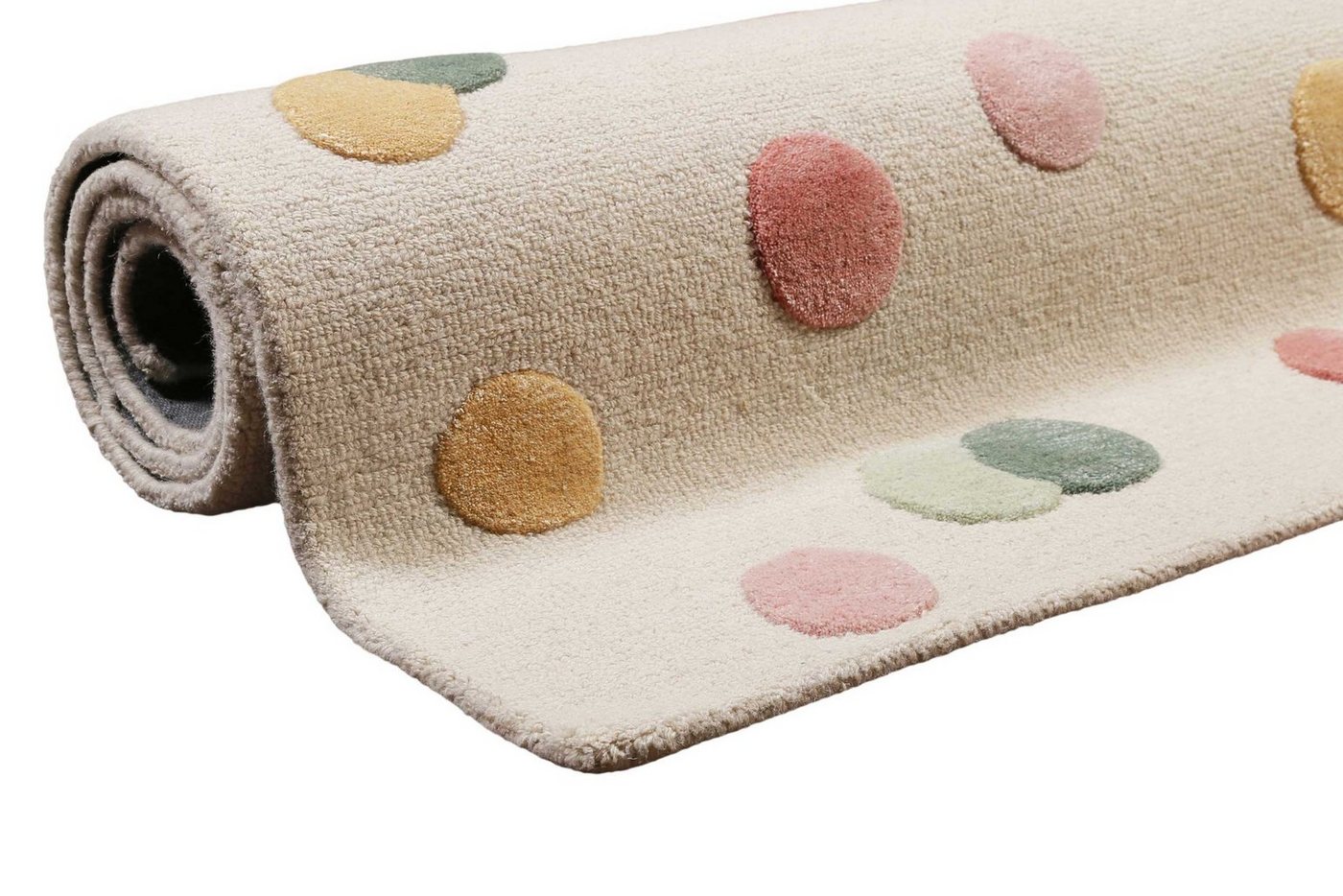 SMART KIDS Kinderteppich Dana, rechteckig, Höhe: 1,2 mm, modern und natürlich, bunte Polkadots, mit Struktur, Kinderzimmer – Bild 3 von 5