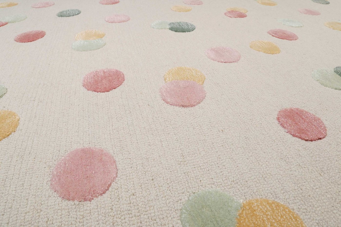 SMART KIDS Kinderteppich Dana, rechteckig, Höhe: 1,2 mm, modern und natürlich, bunte Polkadots, mit Struktur, Kinderzimmer – Bild 5 von 5
