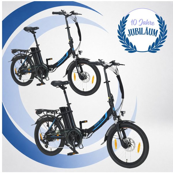 smartEC E-Bike Klapprad Camp-20D, 7 Gang Shimano, Kettenschaltung, Hinterrad-Nabenmotor, 562,00 Wh, (2er Set), E-Klapprad Li-Ion-Akku 36V/15,6AH bis 25 km/h Anf