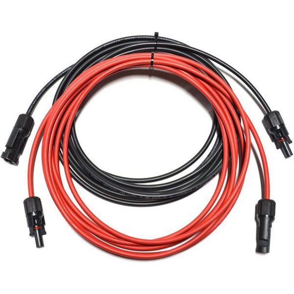smartEC Solarkabel Verlängerungskabel 4 - 6mm² mit Stecker 2x 4m 4mm² Solarkabel, Außenduchmesser: 5,2mm (400 cm), Kabeltyp H1Z272-K IP68 Verlängerungskabel 1-3