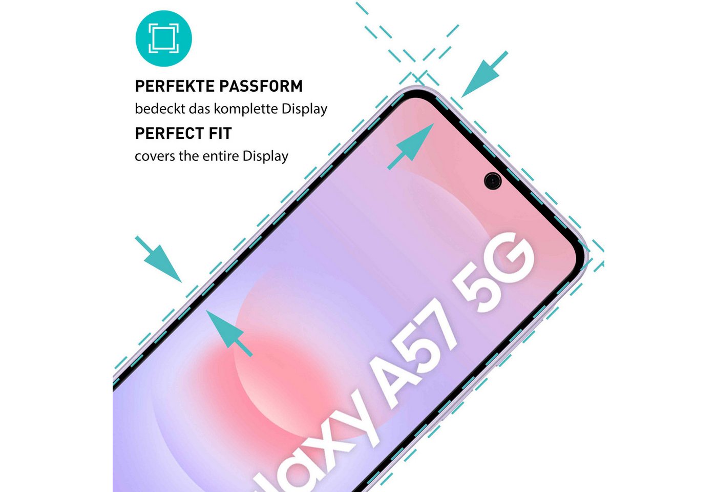 smartect Displayschutzglas 2X Schutzglas Panzerfolie Full Screen Matt für Samsung Galaxy A57 5G für Samsung Galaxy A57 5G, Set, 2 Stück, Entspiegelt, 9H Härte,  – Bild 2 von 5