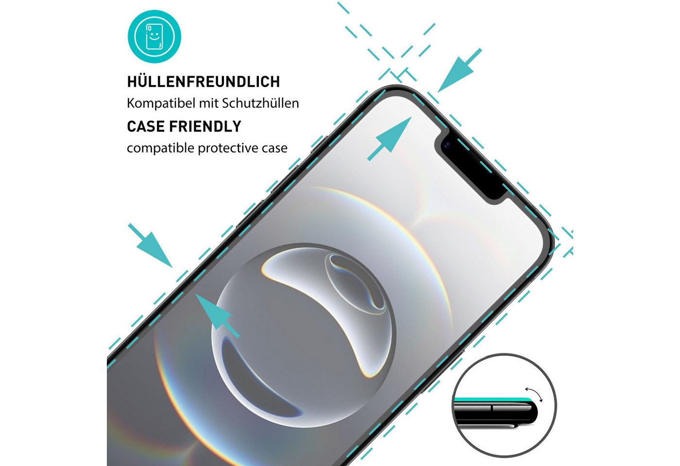 smartect Displayschutzglas 2X Schutzglas Panzerfolie Matt für iPhone 16e für Apple iPhone 16e, Set, 2 Stück, Entspiegelt, 9H Härte, Kratzfest, Stoßfest, Blasenf – Bild 2 von 5