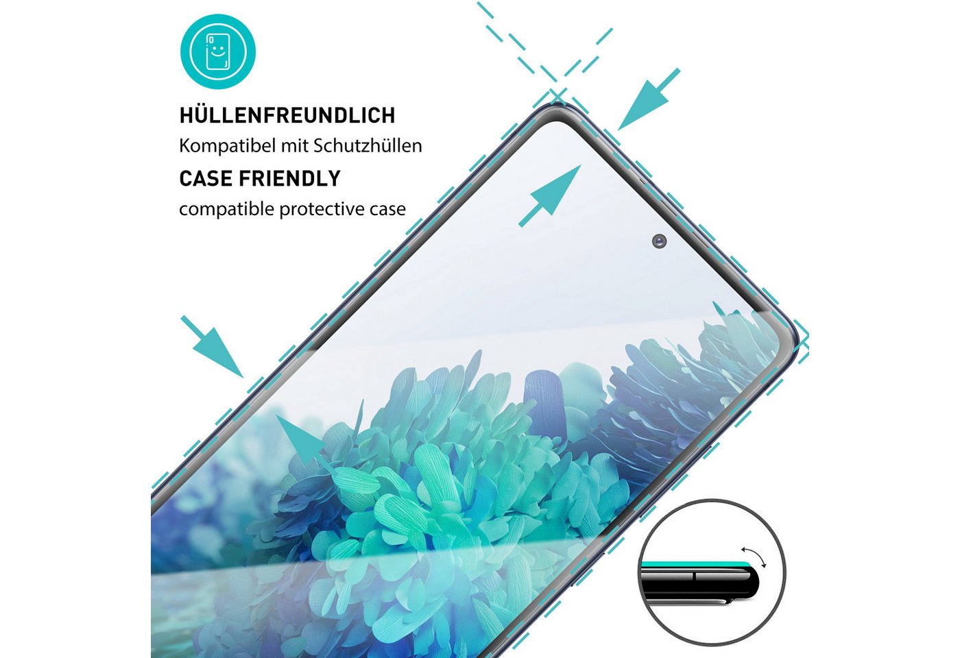 smartect Displayschutzglas 3X Schutzglas Panzerfolie Klar für Samsung Galaxy S20 FE für Samsung Galaxy S20 FE, Set, 3 Stück, Anti-Fingerabdruck, 9H Härte, kratz – Bild 2 von 5