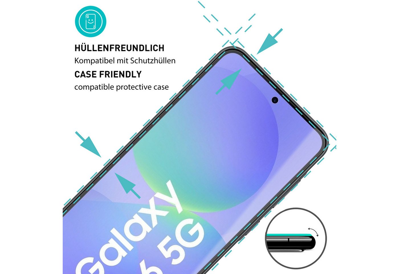 smartect Displayschutzglas 3X Schutzglas Panzerfolie Klar für Samsung Galaxy A36 5G für Samsung Galaxy A36 5G, Set, 3 Stück, 0.3 mm Ultra-klar, 9H Härte, Kratzf – Bild 2 von 5