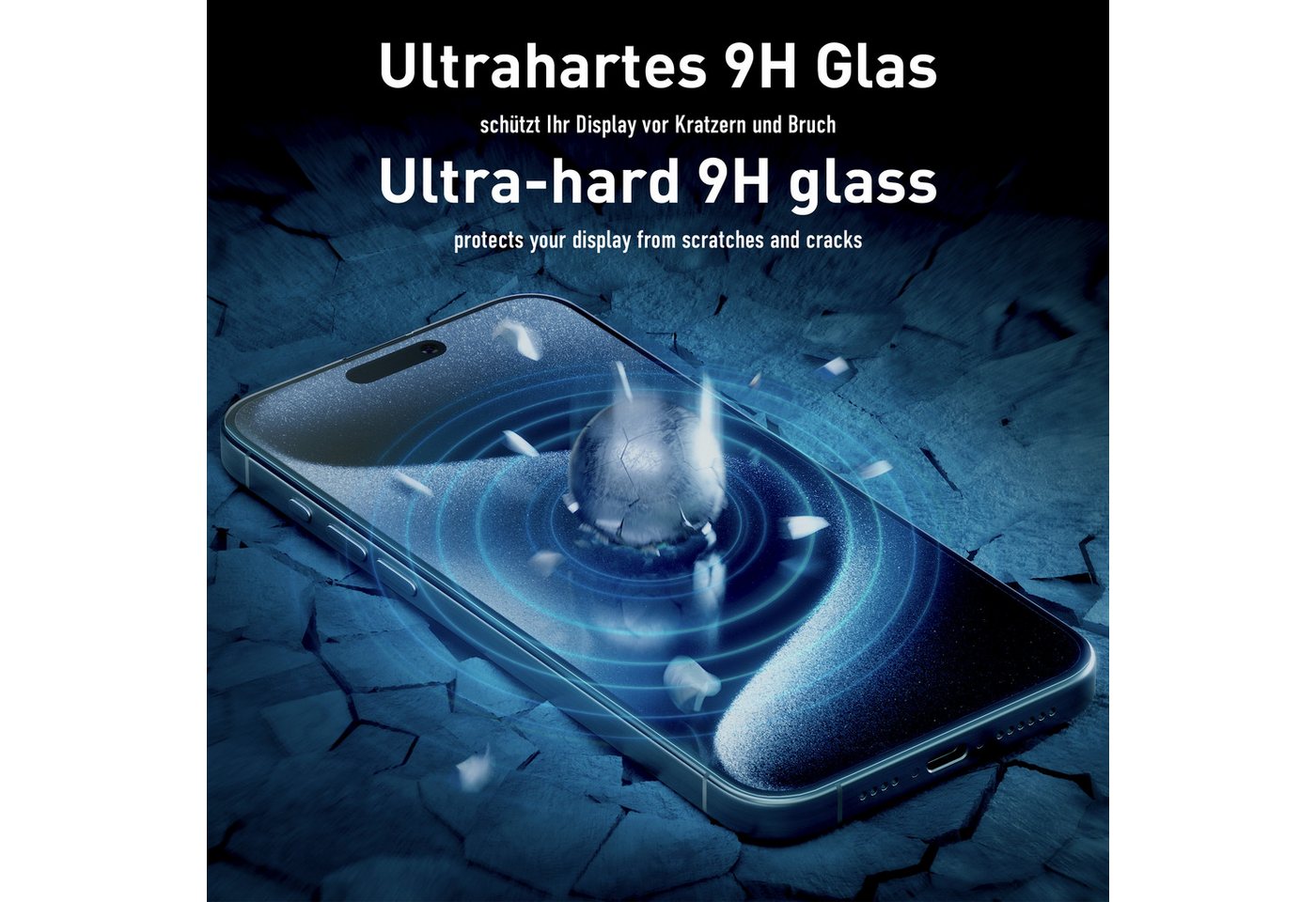 smartect Displayschutzglas 3X Schutzglas Panzerfolie Klar für Samsung Galaxy S22 für Samsung Galaxy S22, Set, 3 Stück, 0.3 mm Ultra-klar, 9H Härte, Kratzfest, S – Bild 4 von 5