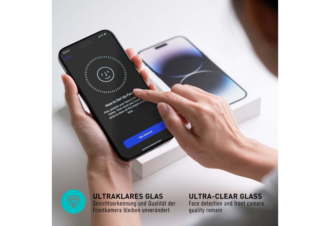 smartect Displayschutzglas Schutzglas Panzerfolie 3 + 3 Stück für iPhone 16 Pro (Display+Kamera) für Apple iPhone 16 Pro, Set, 3 Stück, inkl. Anbringhilfe, 0.3  – Bild 3 von 5