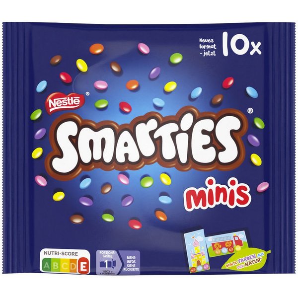 Smarties Schokolade, Nestle Smarties Mini Schokolinsen mit Zuckerüberzug Packung 144g