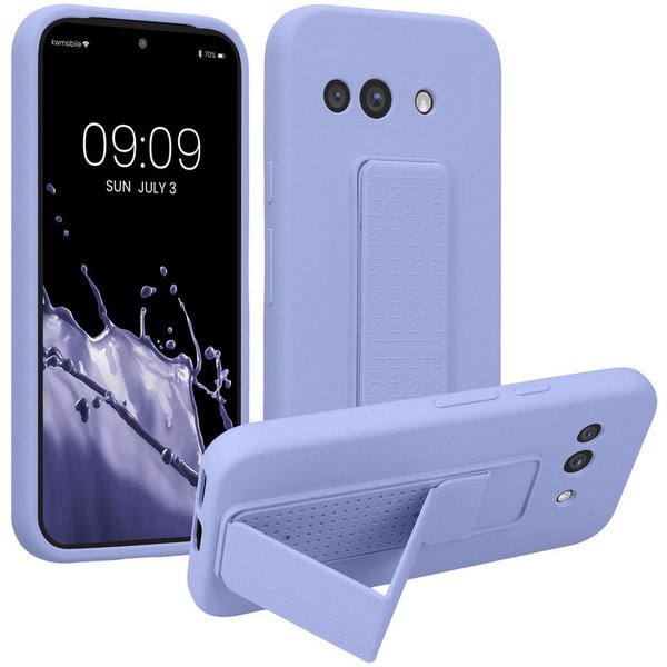 kwmobile Smartphone-Hülle kwmobile Handyhülle für Google Pixel 9a, Hülle mit Fingerhalter und Standfunktion - Silikon Case Handy Cover