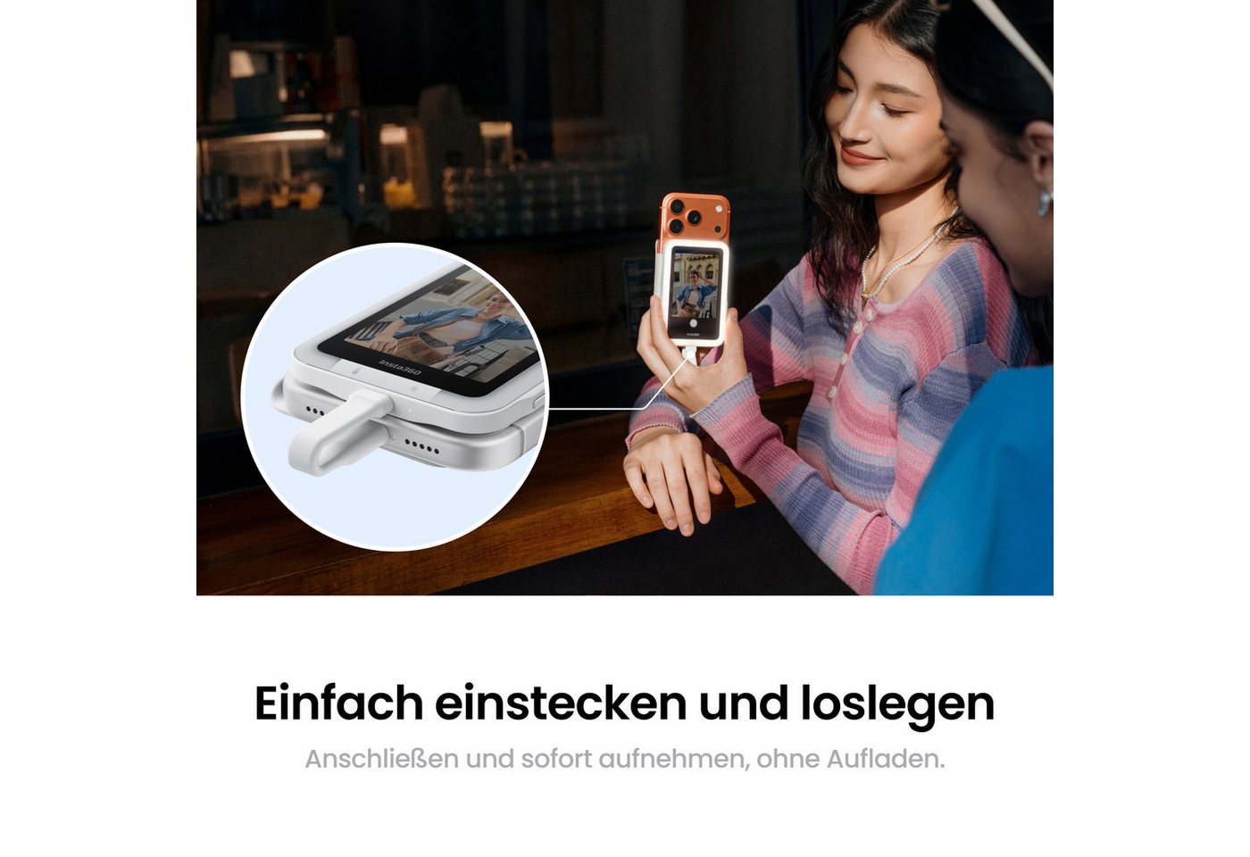 Insta360 Smartphone-Stabilisator - Insta360 Snap Selfie-Bildschirm - Magnetischer 4K Selfie-Monitor – Bild 4 von 5
