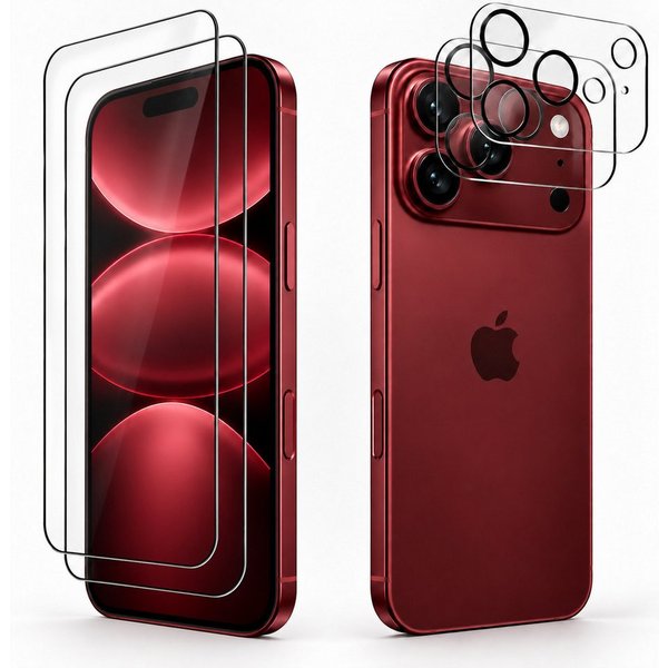 SmartUP Displayschutzglas 2x Schutzglas für Apple iPhone 18 Pro Max Display Kamera Full Screen für Apple iPhone 18 Pro Max, 4 Stück, Rundumschutz, passgenaue Ve