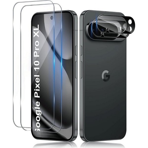 SmartUP Displayschutzglas 2X Schutzglas für Google Pixel 10 XL Display Kamera Panzerfolie Full für Google Pixel 10 Pro XL, 4 Stück, Rundumschutz, passgenaue Ver