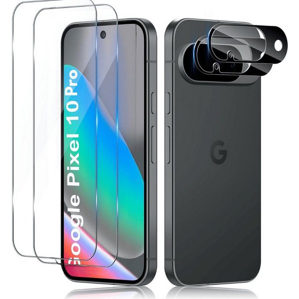 SmartUP Displayschutzglas 2X Schutzglas für Google Pixel 10 Pro Display Kamera Panzerfolie Full für Google Pixel 10 Pro, 4 Stück, Rundumschutz, passgenaue Verar