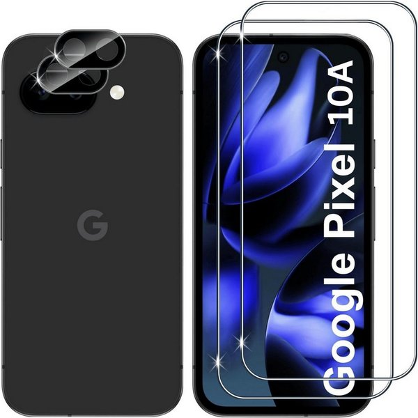 SmartUP Displayschutzglas 2X Schutzglas für Google Pixel 10A Display Kamera Panzerfolie Full 9H für Google Pixel 10A, 4 Stück, Rundumschutz, passgenaue Verarbei