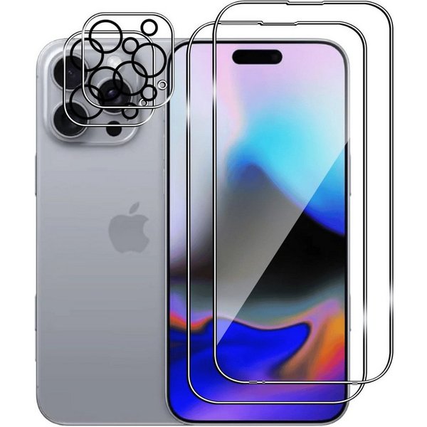 SmartUP Displayschutzglas 2X Schutzglas für Iphone 16 Plus Pro Max Display Kamera Panzerfolie 9H für iPhone 16 Pro Max, Displayschutzglas, Kameraschutzglas, Sch