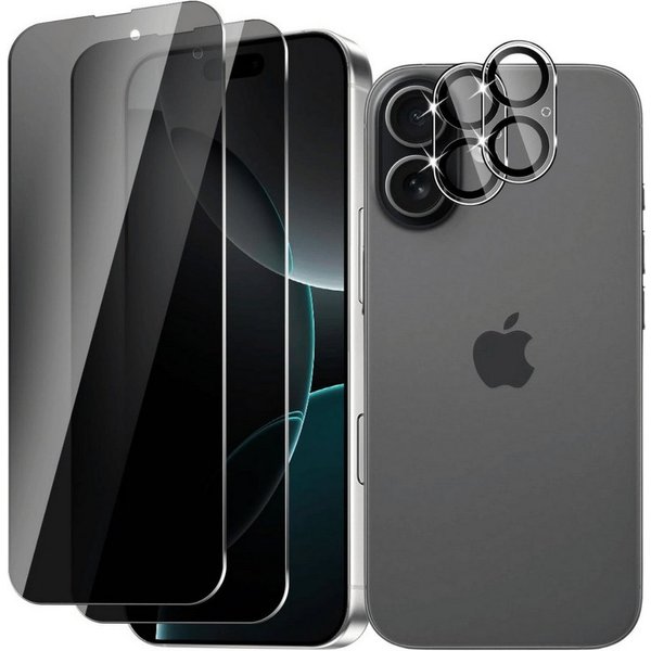 SmartUP Displayschutzglas 2X Schutzglas für iPhone 17 Blickschutz Display Kamera Panzerfolie 9H für iPhone 17, 4 Stück, Anti-Spy, Blickschutz, Privacy