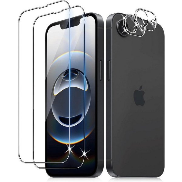 SmartUP Displayschutzglas 2X Schutzglas für Iphone 17e Display Kamera Panzerfolie Full Screen 9H für iPhone 17e, 4 Stück, Rundumschutz, passgenaue Verarbeitung
