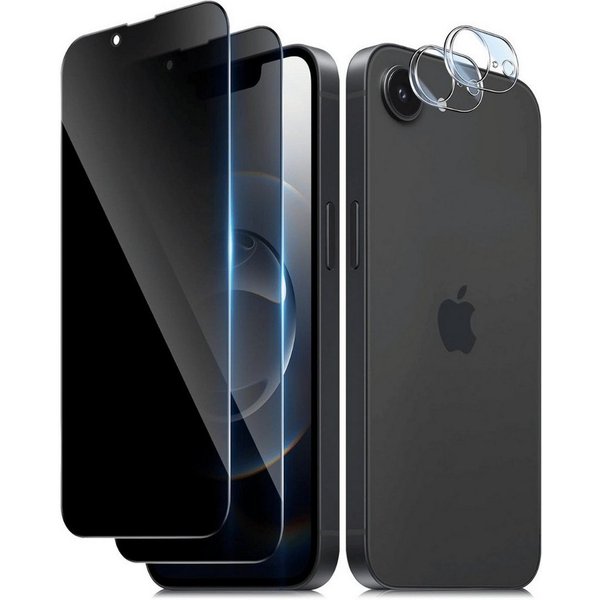 SmartUP Displayschutzglas 2X Schutzglas für iPhone 17e Blickschutz Display Kamera Panzerfolie 9H für iPhone 17e, 4 Stück, Anti-Spy, Blickschutz, Privacy