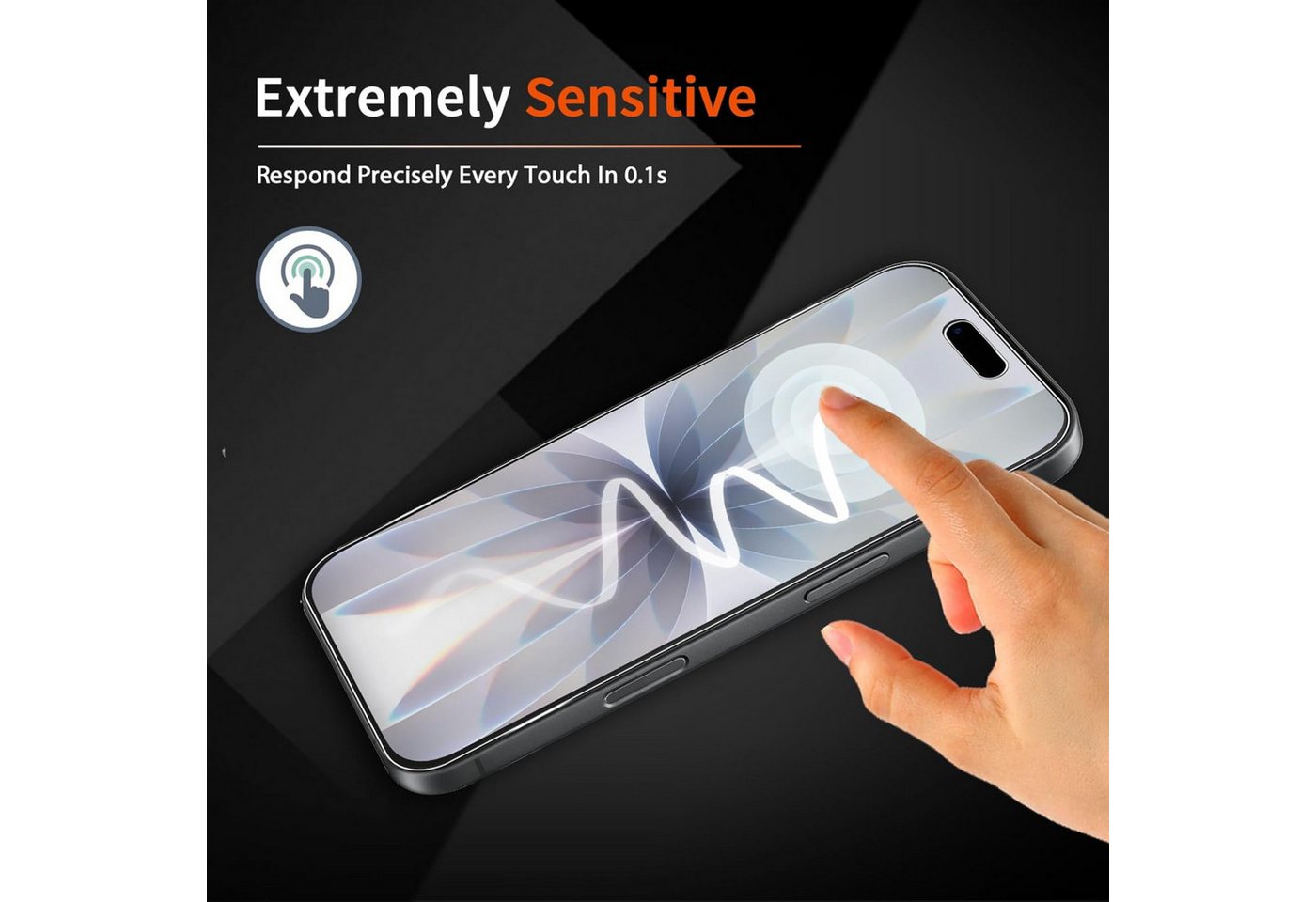 SmartUP Displayschutzglas für iPhone 16 Display Schutz Panzerfolie Hartglas Screen Full 9H für iPhone 16, kompletter Rundumschutz – Bild 4 von 5