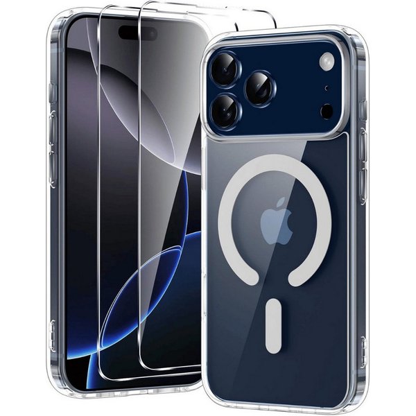 SmartUP Handyhülle + 2X Schutzglas für iPhone 17 Pro Max MagSafe Panzerglas Display Case 6,9 -Zoll, kompletter Rundumschutz