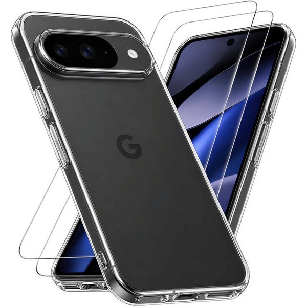 SmartUP Smartphone-Hülle + 2X Schutzglas für Google Pixel 11 Pro Panzerfolie Display Case 9H 6,3, integrierter Kameraschutz, präzise Aussparungen