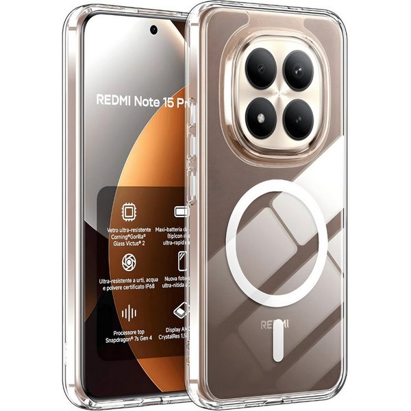 SmartUP Smartphone-Hülle für Xiaomi Redmi Note 15 Pro Plus 5G MagSafe Silikon Case Transparent 6,67 Zoll, MagSafe-Technologie