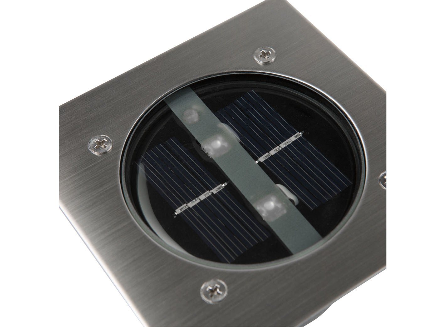 smartwares LED Gartenstrahler, Tageslichtsensor, LED fest integriert, Neutralweiß, 2er-Set Solar-leuchte Boden-Einbaustrahler Außen, Bodenstrahler eckig – Bild 3 von 5