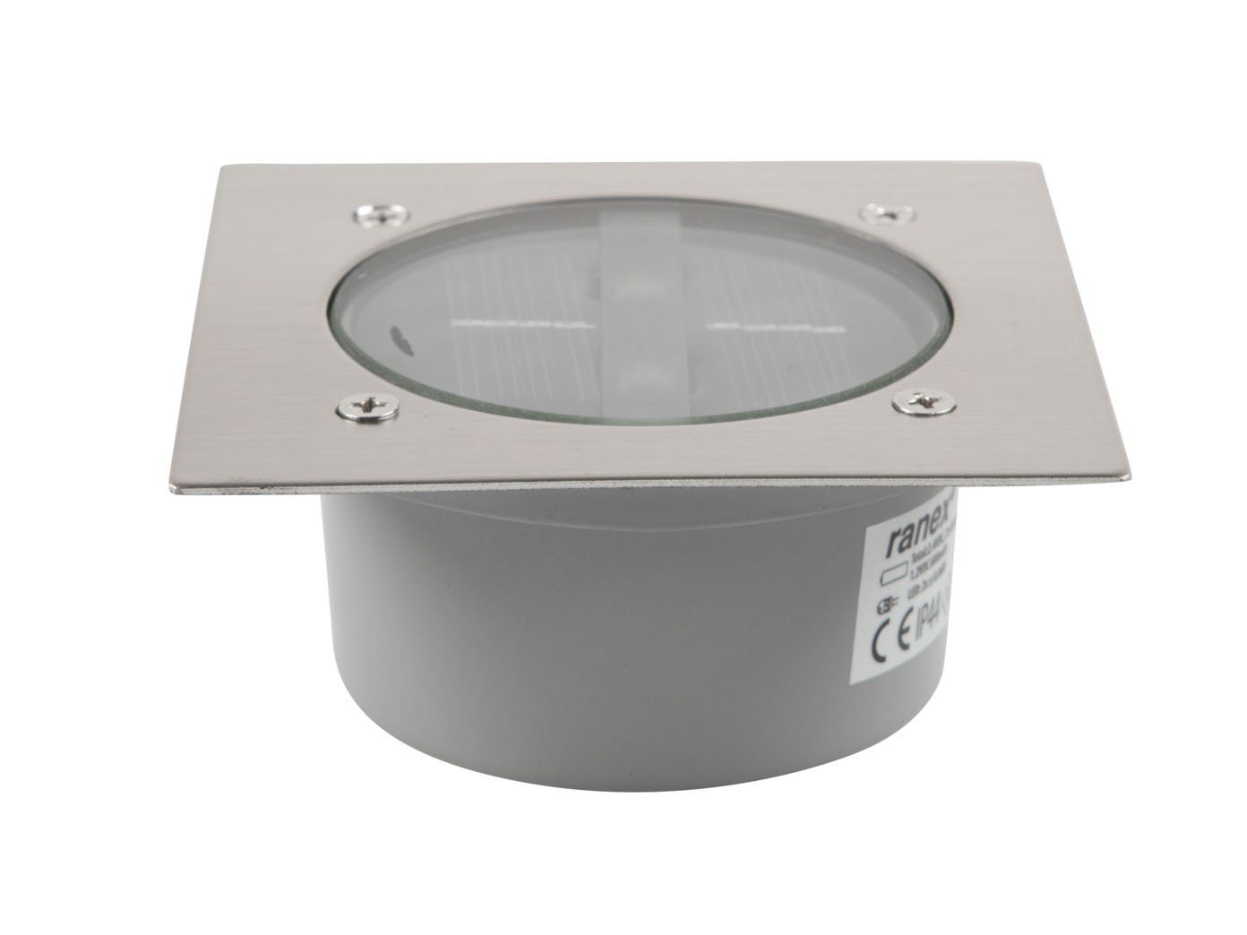 smartwares LED Gartenstrahler, Tageslichtsensor, LED fest integriert, Neutralweiß, 2er-Set Solar-leuchte Boden-Einbaustrahler Außen, Bodenstrahler eckig – Bild 4 von 5