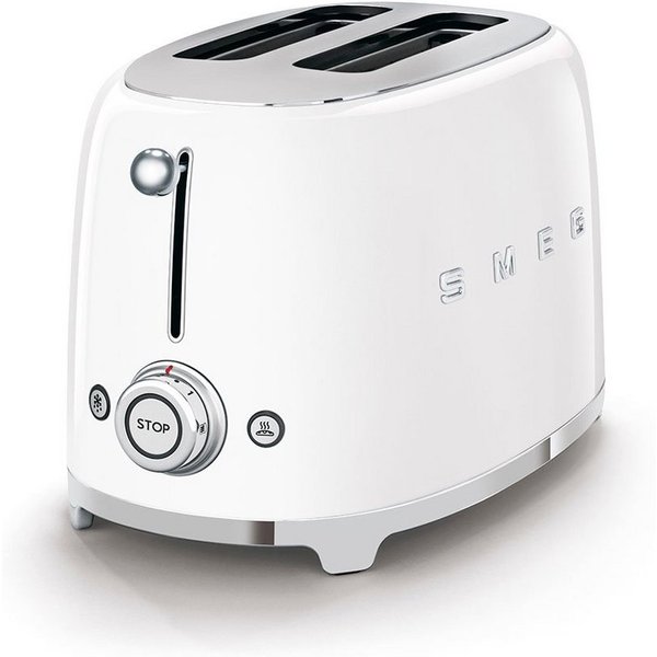 Smeg Toaster TSF01WHEU, 2 kurze Schlitze, für 2 Scheiben, 950 W