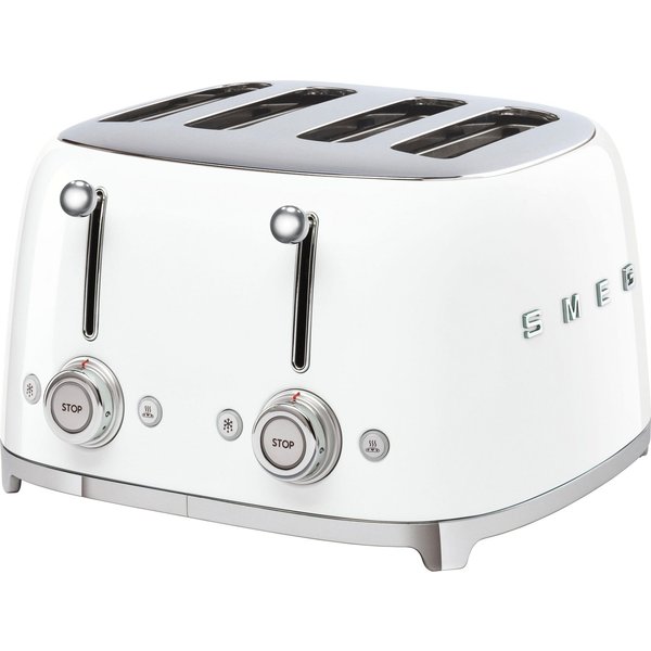 Smeg Toaster TSF03WHEU, 4 kurze Schlitze, 3000 W
