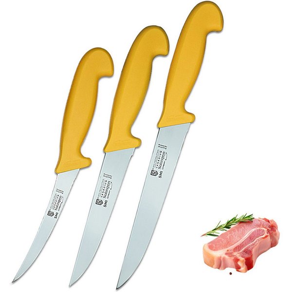 SMI Kochmesser 3-tlg Küchenmesser set Solingen Metzgermesser Fleischer Ausbeinmesser