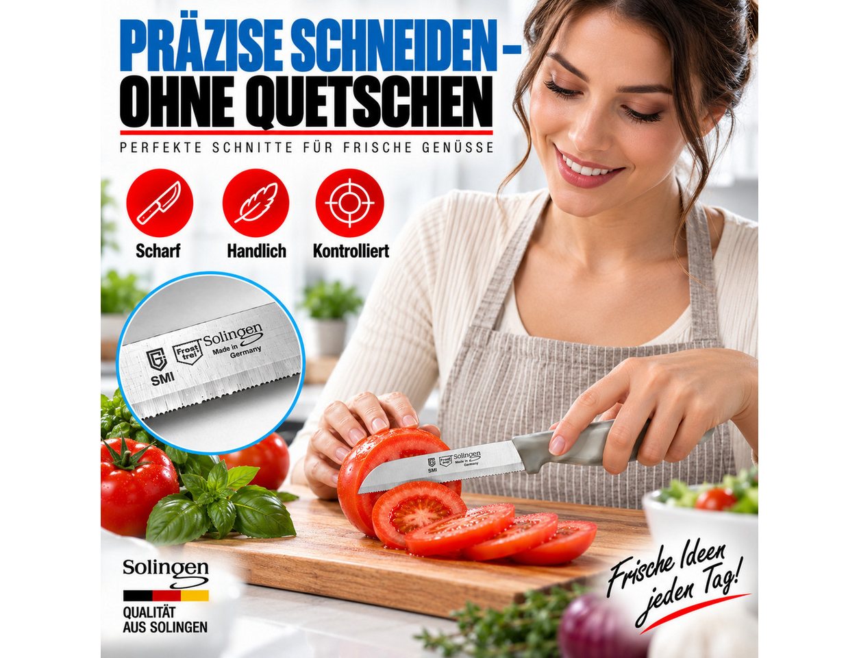 SMI Obstmesser Solingen Schälmesser Wellenschliff Küchenmesser Gemüsemesser 12-tlg – Bild 2 von 5