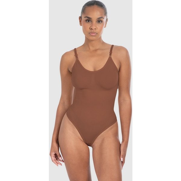 Smilodox Body Nysa, Bauchweg Stringbody, Formender Formbody, Verstellbare Träger atmungsaktives Material, Rückenausschnitt, Eleganter V-Ausschnitt