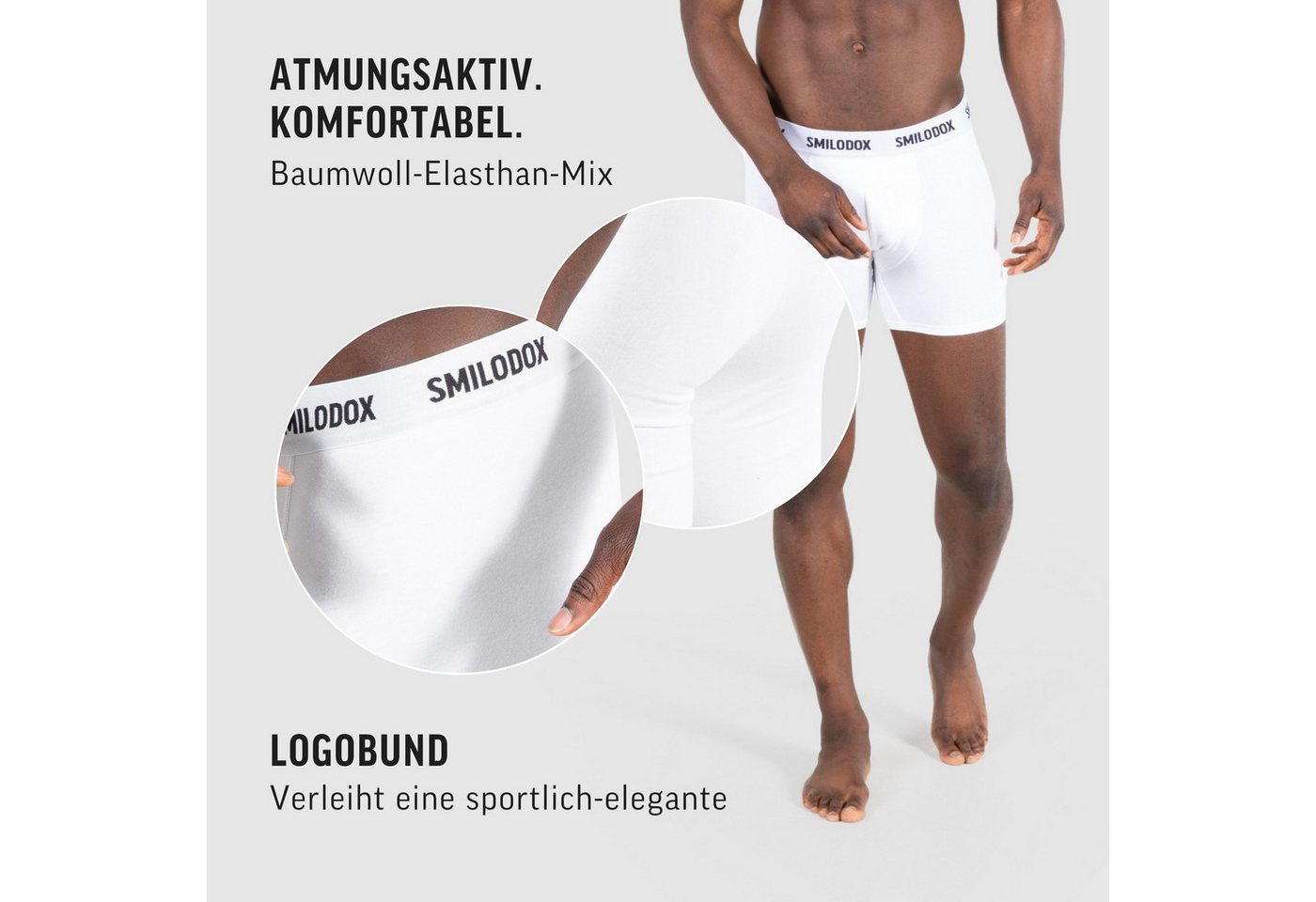 Smilodox Boxershorts 3er Pack Unterhosen, bequem, aus Baumwolle Weiches Material, Atmungsaktiv, Elastischer Bund, Strapazierfähig – Bild 5 von 5