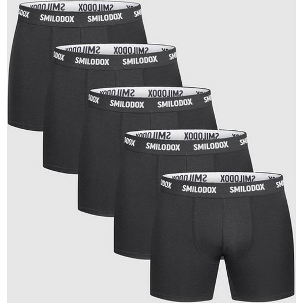 Smilodox Boxershorts 5er Pack, Unterhosen Herren aus Baumwolle mit elastischem Bund Weiches Material, Atmungsaktiv, Elastischer Bund, Strapazierfähig