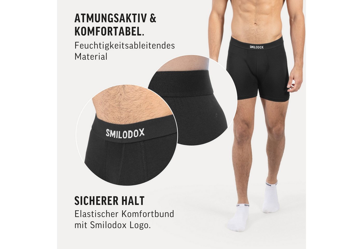 Smilodox Boxershorts Thoren, 3er Pack Unterhosen, Männer Unterwäsche Atmungsaktiv Strech, Funktionswäsche, Quick Dry, Soft Touch – Bild 5 von 5