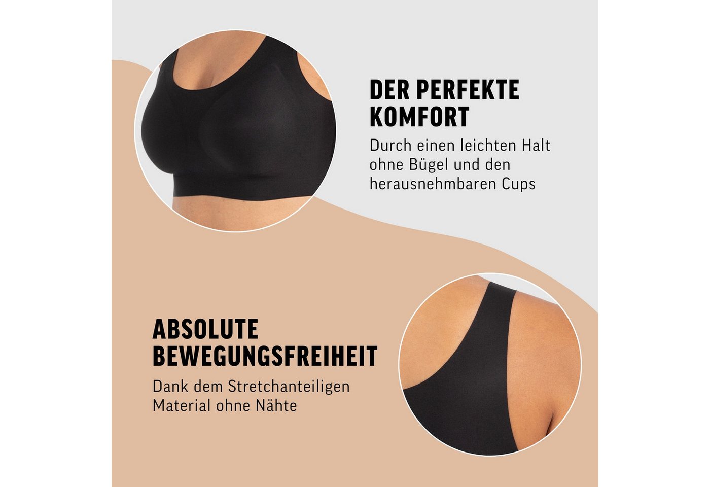 Smilodox Bralette Nysa, Plunge Bralette, leicht bügellos Komfort BH, anpassbare Träger Hochwertige Unterwäsche, dehnbarer Stoff, Plunge Ausschnitt – Bild 5 von 5