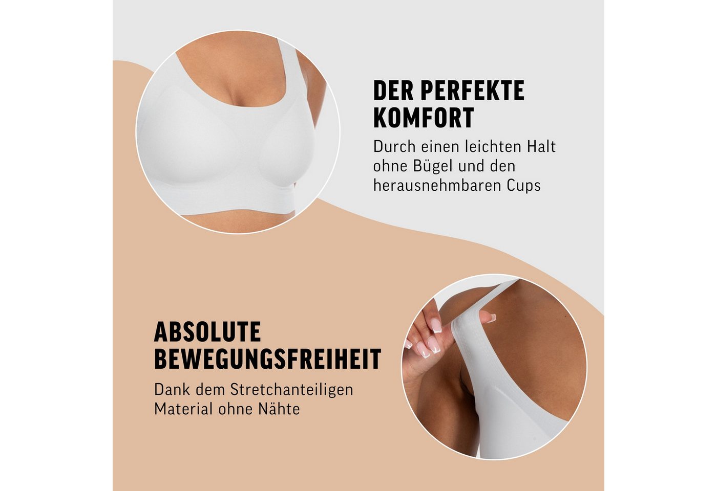 Smilodox Bralette Nysa, Plunge Bralette, leicht bügellos Komfort BH, anpassbare Träger Hochwertige Unterwäsche, dehnbarer Stoff, Plunge Ausschnitt – Bild 5 von 5