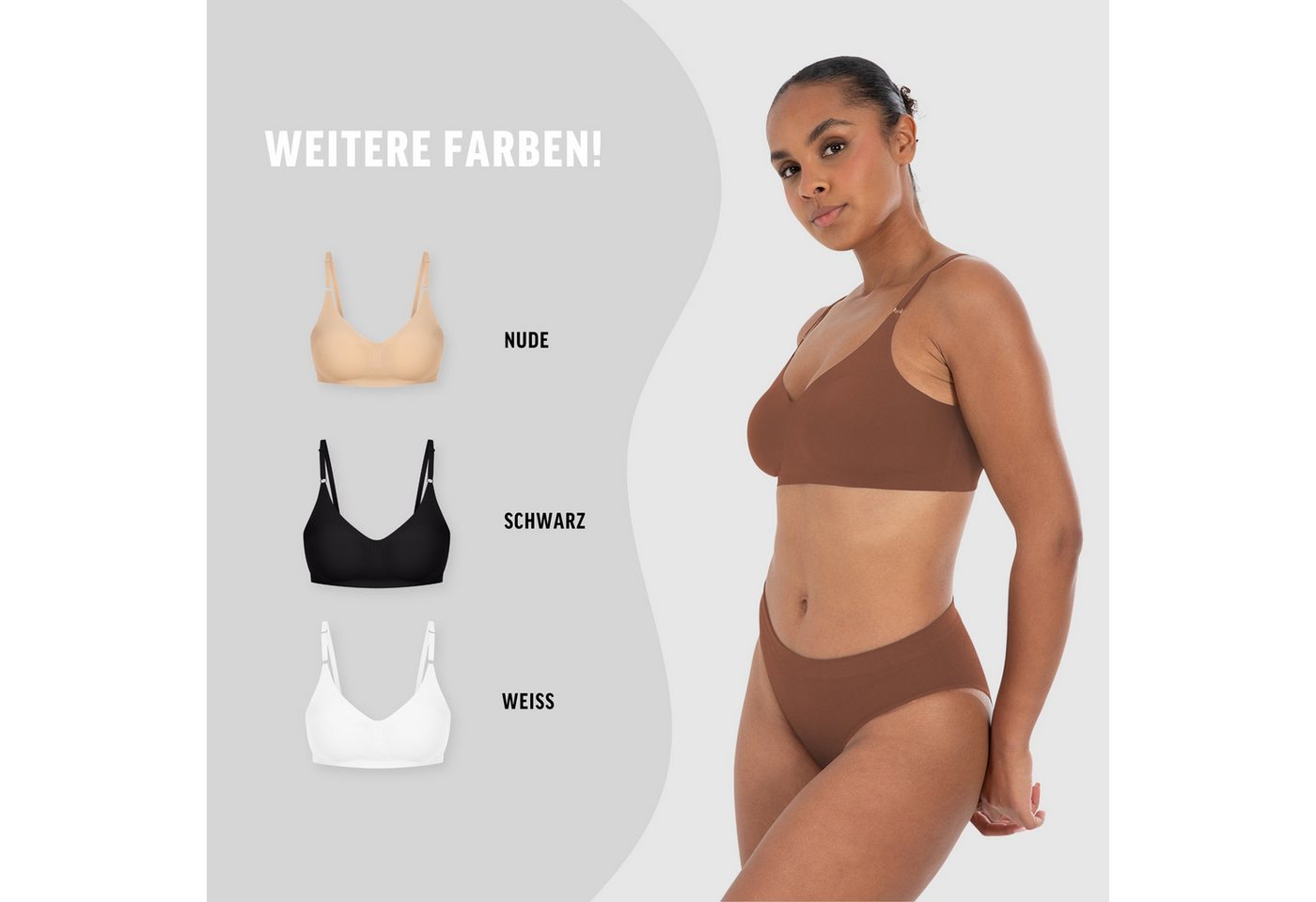 Smilodox Bralette Nysa mit Cups, leicht bügellos Komfort BH, anpassbare Träger Hochwertige Underwear, vielseitig einsetzbar, leichte Shapewear – Bild 4 von 5