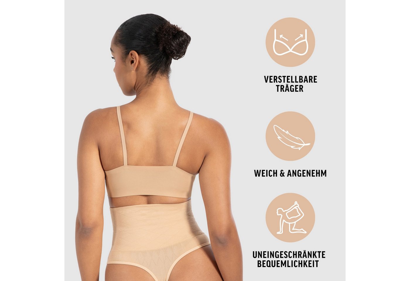 Smilodox Bralette Nysa mit Cups, leicht bügellos Komfort BH, anpassbare Träger Hochwertige Underwear, vielseitig einsetzbar, leichte Shapewear – Bild 2 von 5
